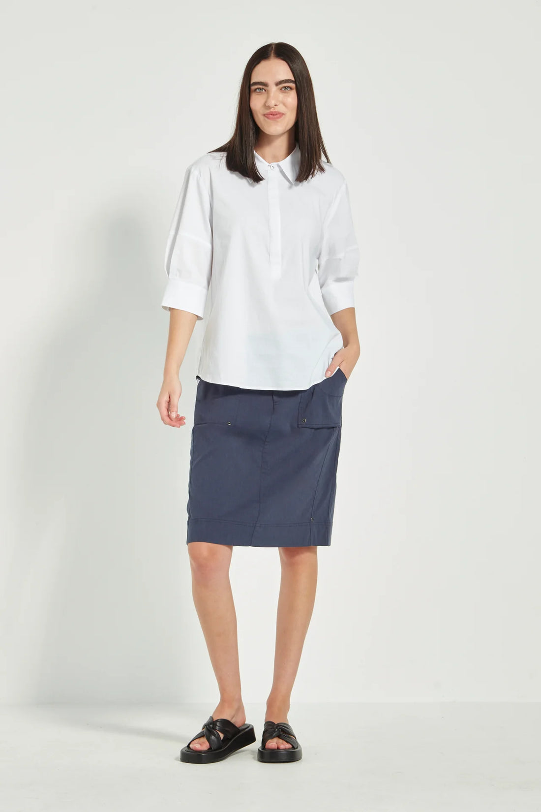 Verge - Acrobat Legion Skirt in Denim Marle