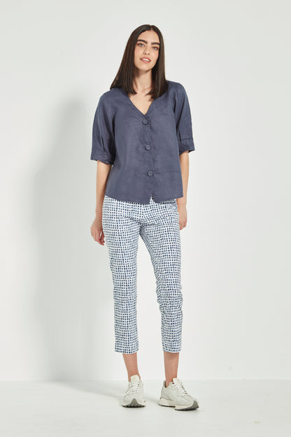 Verge - Acrobat Tile 7/8 Pant - Navy and White