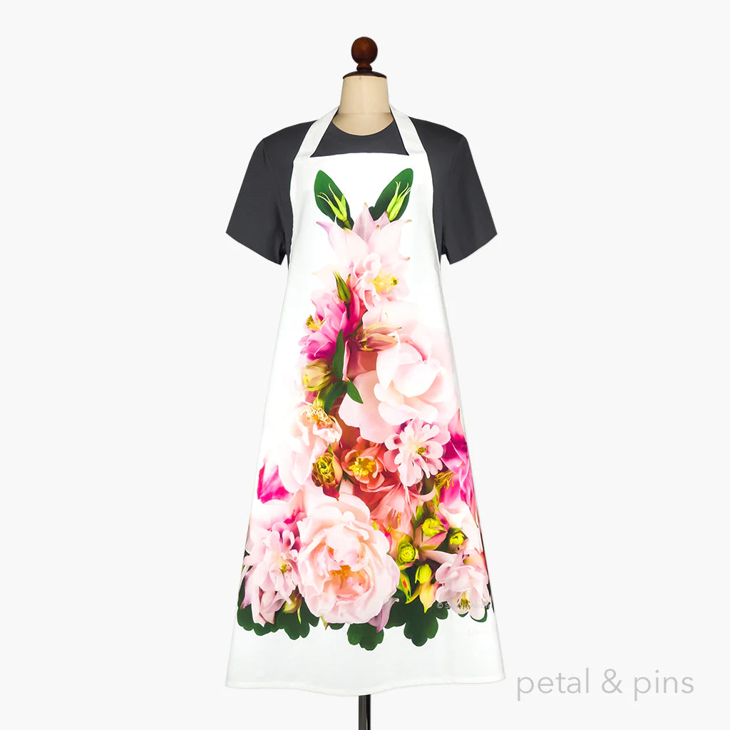 Petal and Pins  - Aquilegia &amp; Rose apron