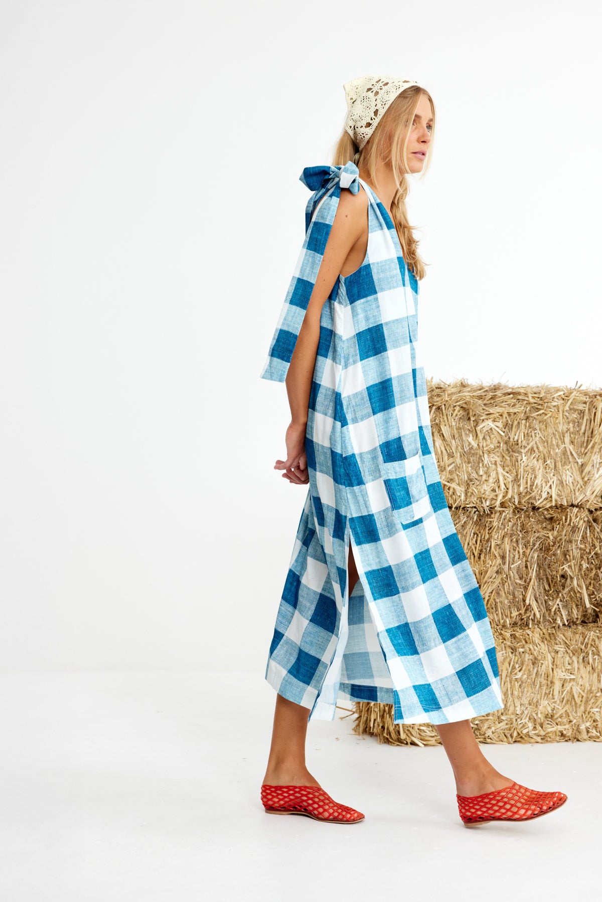 Binny - Haybales Tie Shoulder Dress
