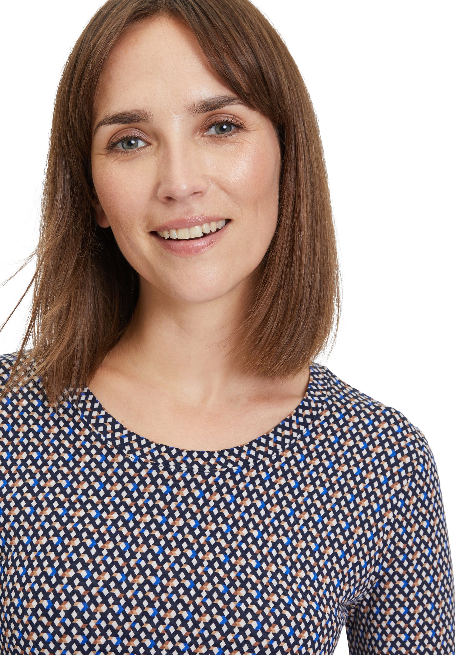 Betty Barclay - 3/4 Sleeve Diamond Print Top