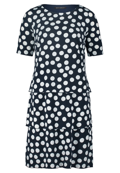 Betty Barclay - Navy and White Polka Dot Dress