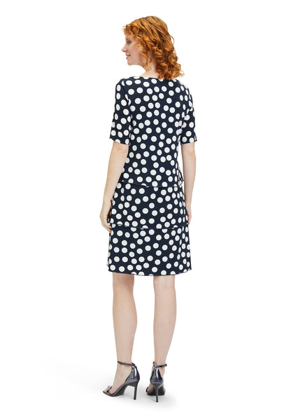 Betty Barclay - Navy and White Polka Dot Dress