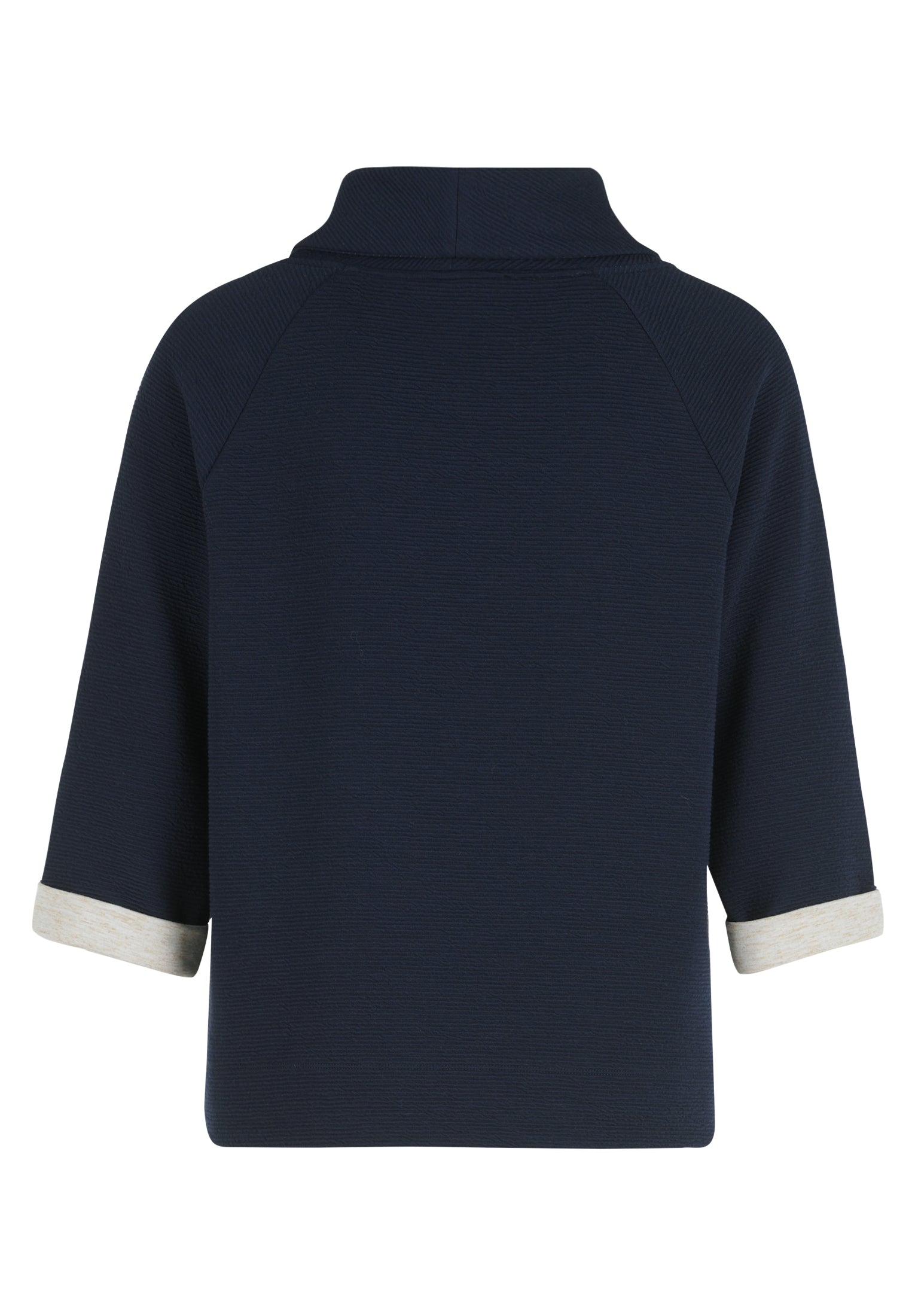 Betty Barclay - Navy and Beige Sweater Top with High Neck