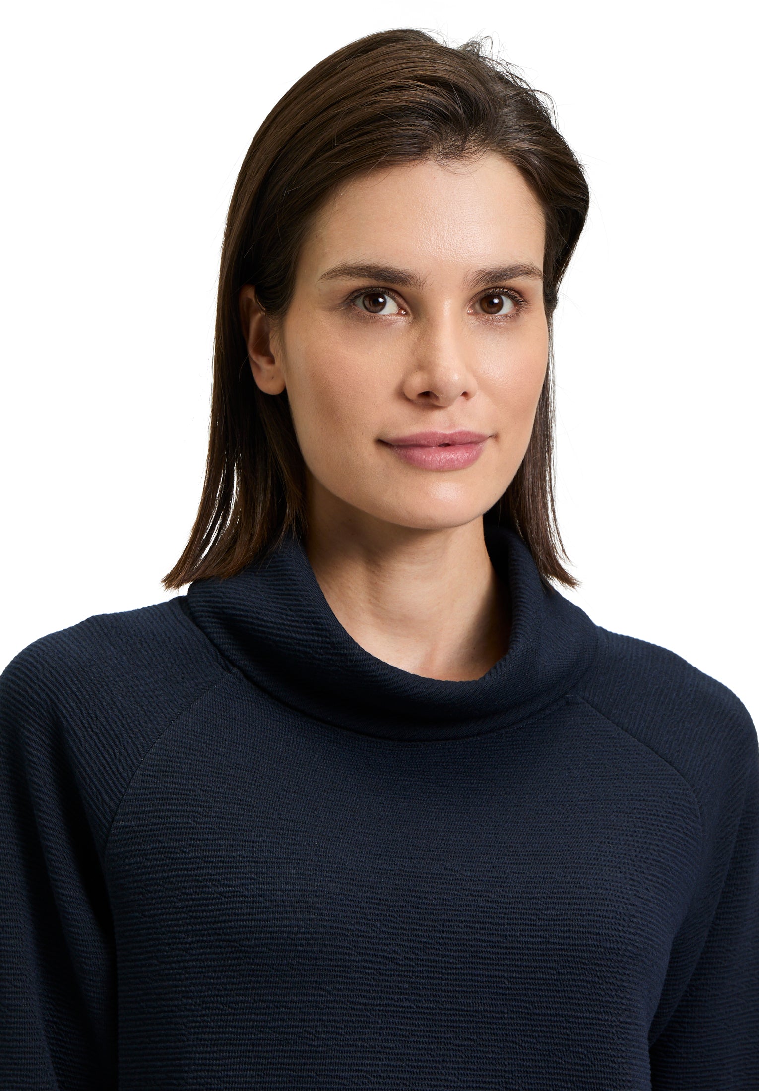 Betty Barclay - Navy and Beige Sweater Top with High Neck