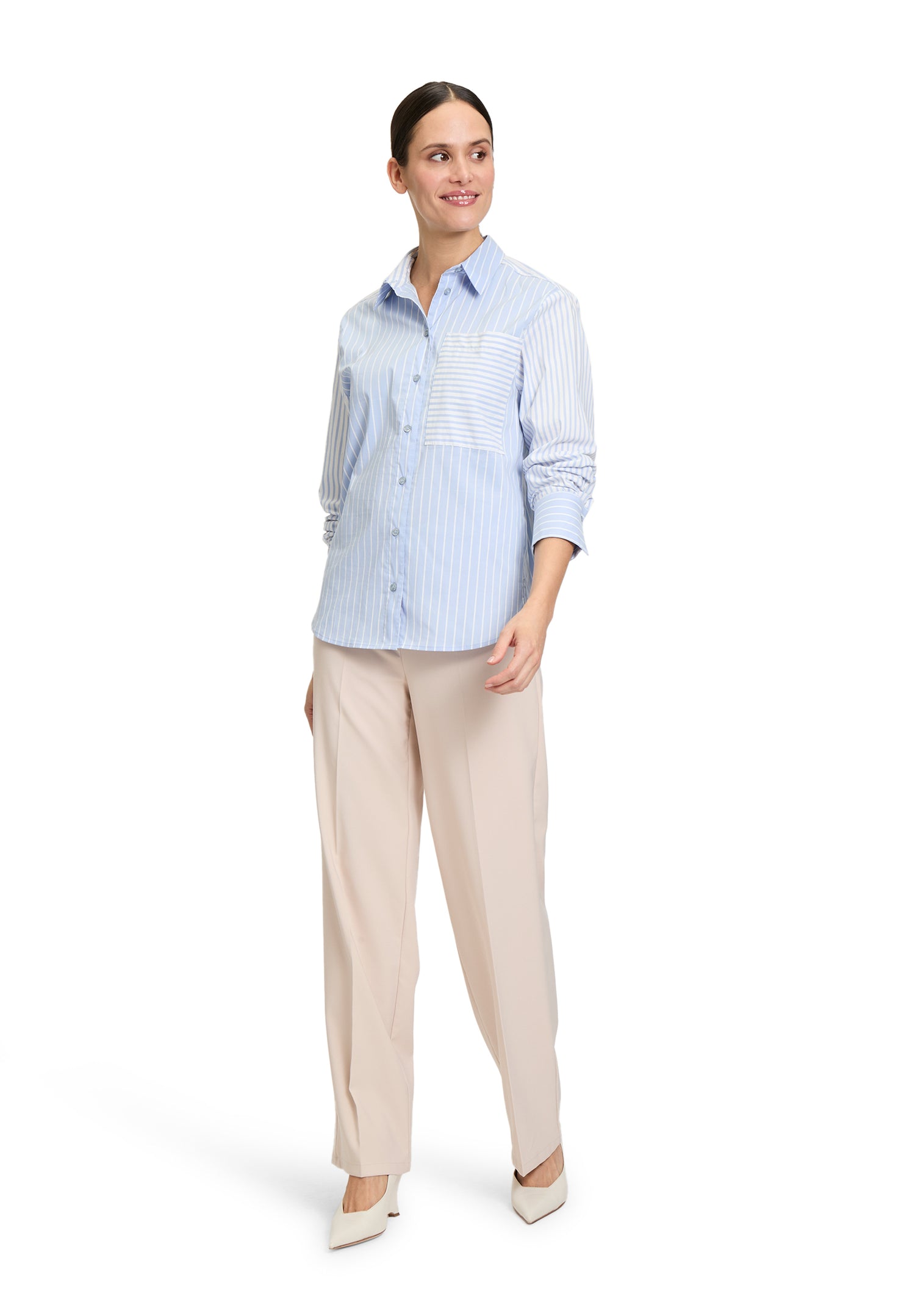 Betty Barclay - Blue and White Stripe Shirt With Patch Pocket