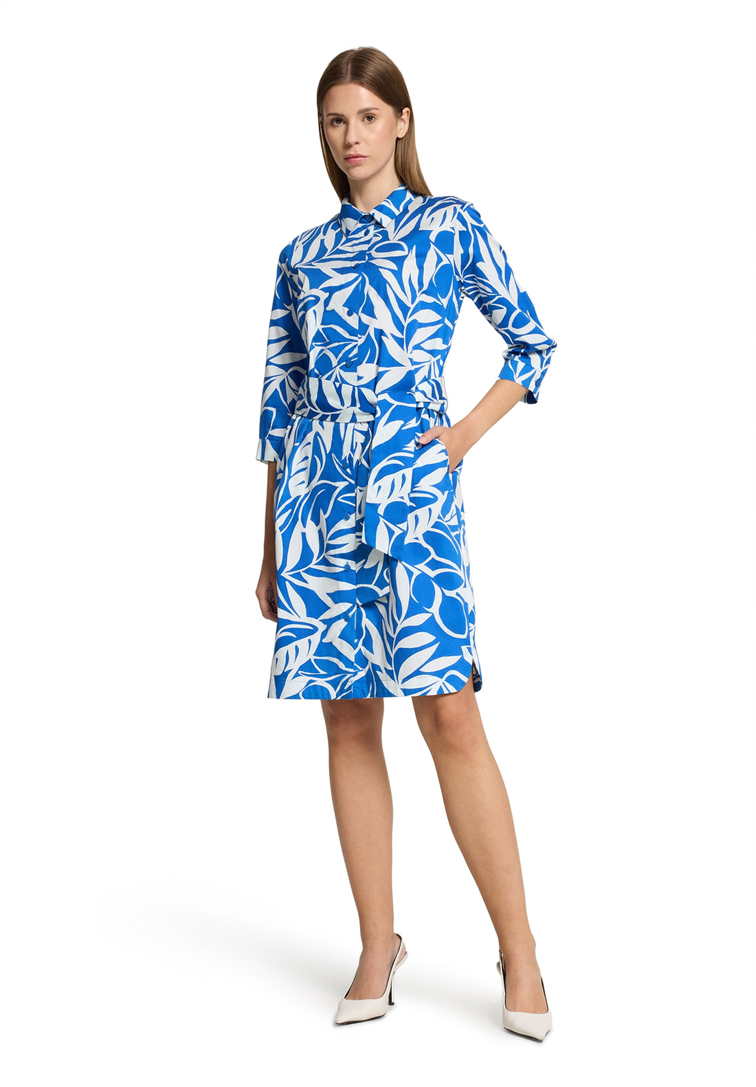 Betty Barclay - Cobolt Blue and White Print Shirt Dress