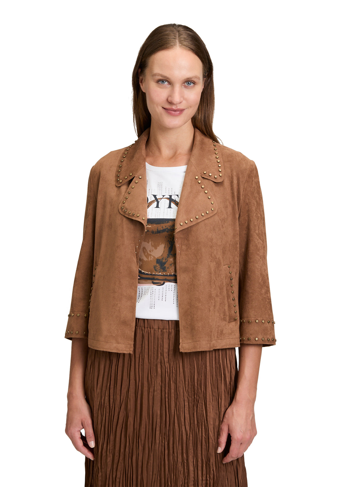 Betty Barclay- Tobacco Suede Jacket