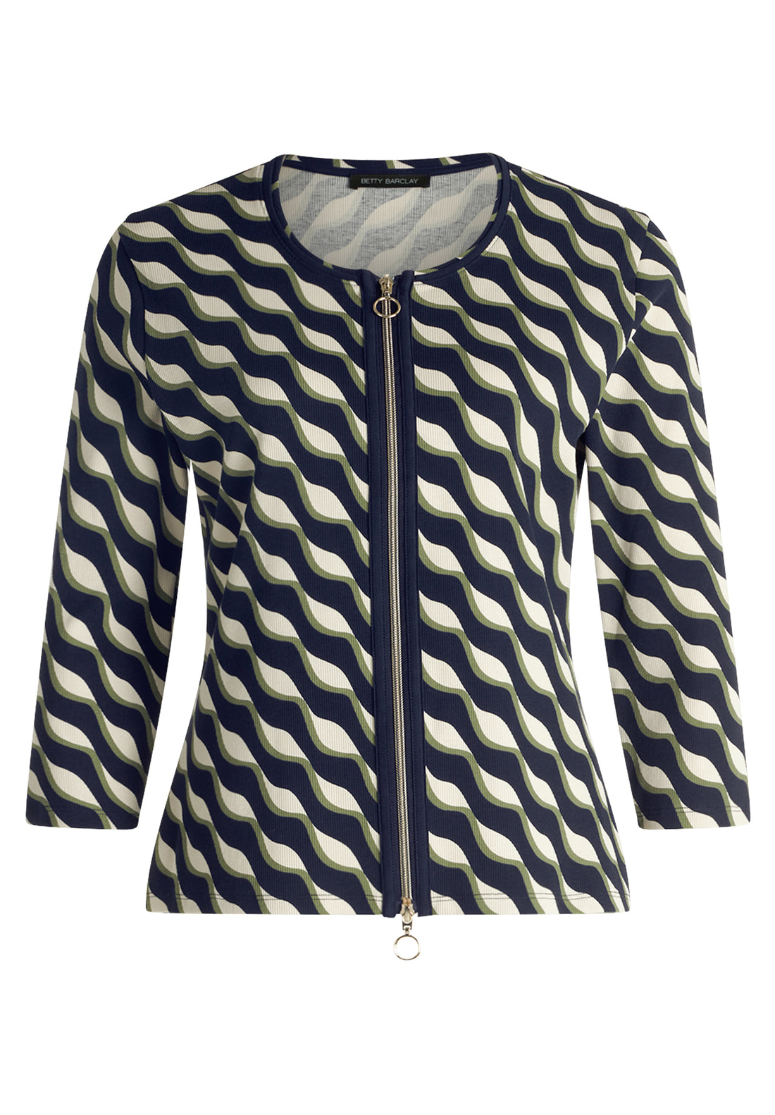 Betty Barclay- Navy and Olive Zip Jacket
