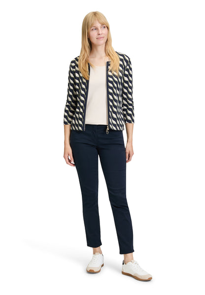 Betty Barclay- Navy and Olive Zip Jacket