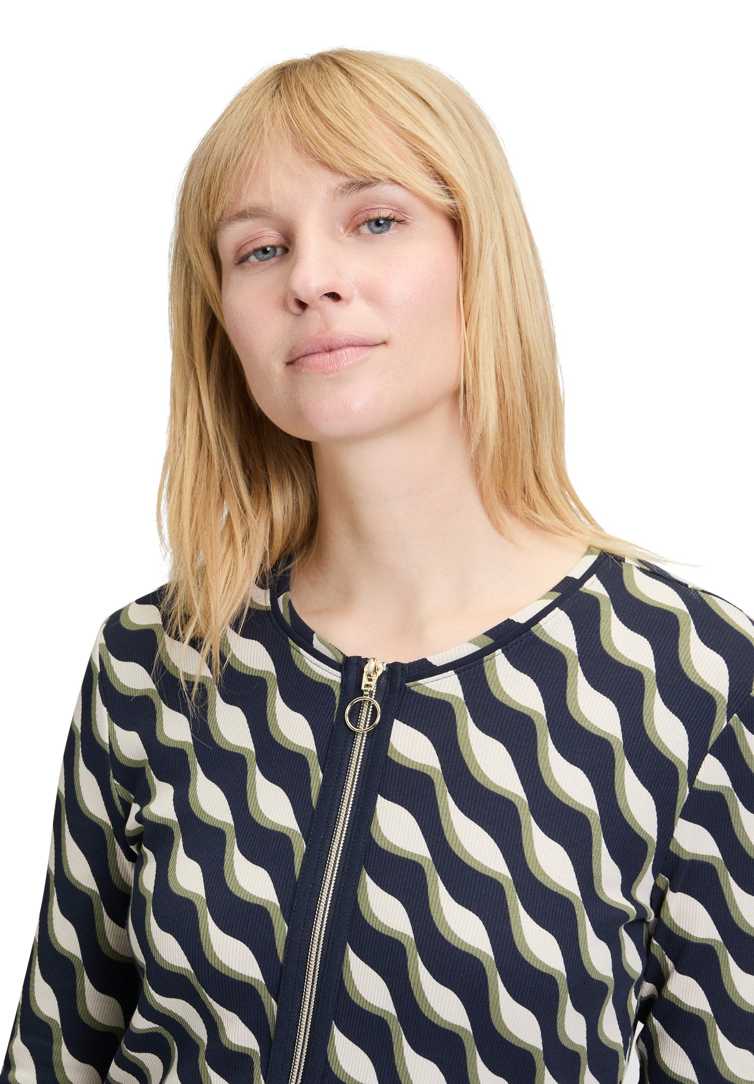 Betty Barclay- Navy and Olive Zip Jacket