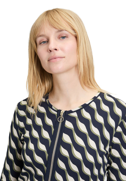 Betty Barclay- Navy and Olive Zip Jacket