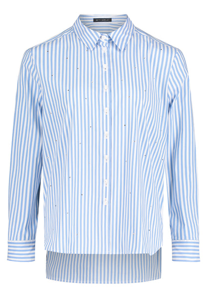 Betty Barclay Blue and White Crystal Stud Shirt