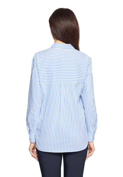 Betty Barclay Blue and White Crystal Stud Shirt