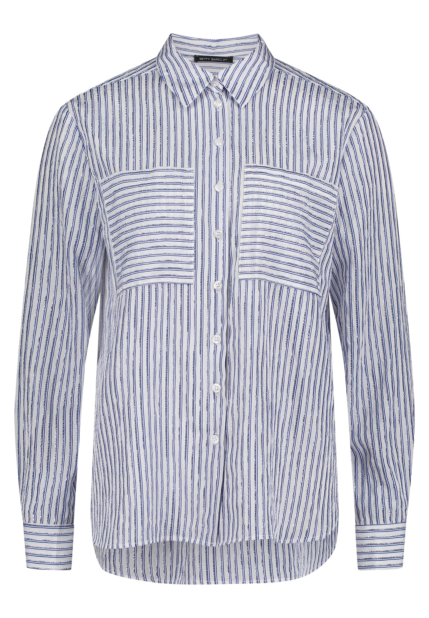 Betty Barclay Striped Metallic Silver Shirt