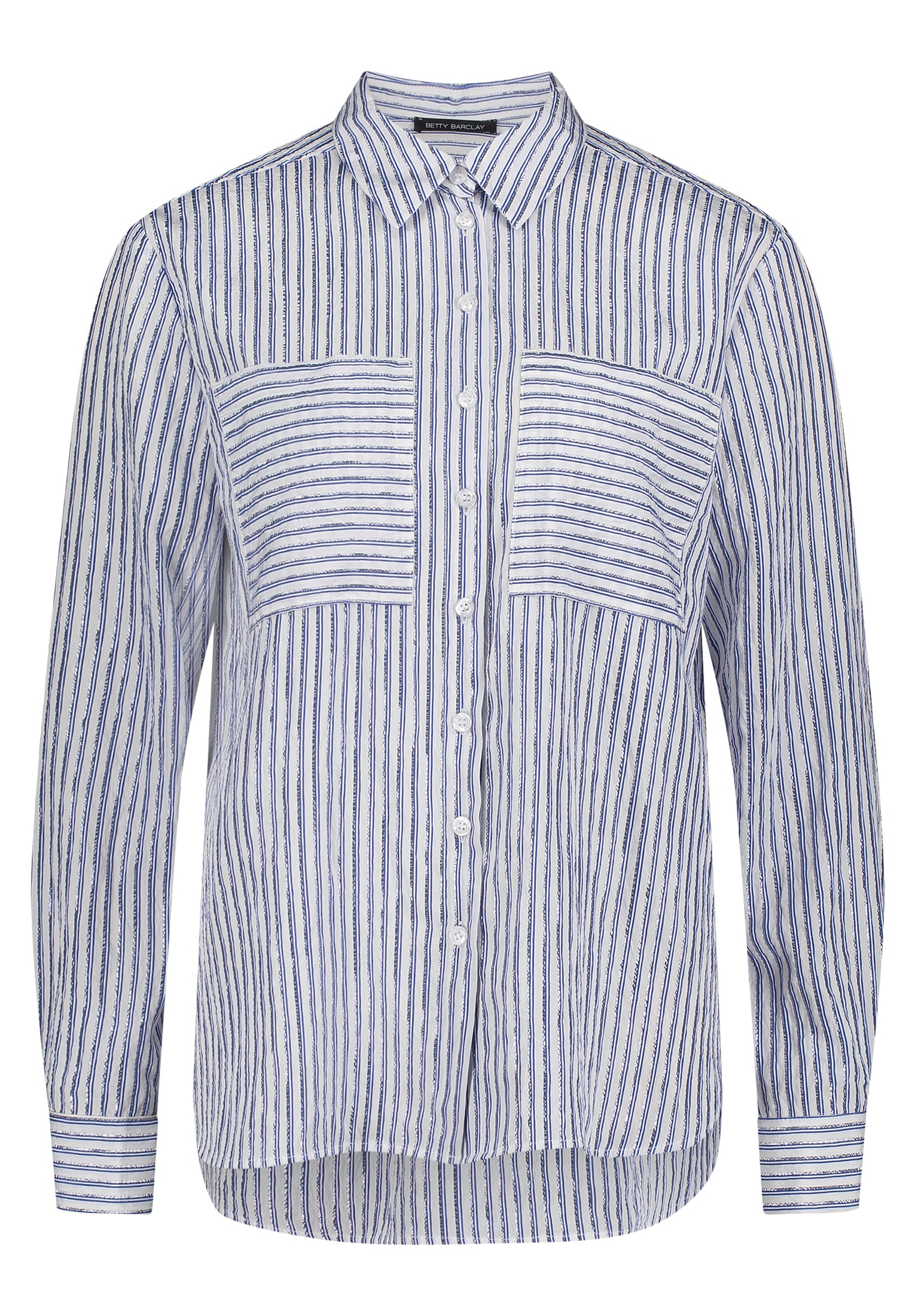 Betty Barclay Striped Metallic Silver Shirt