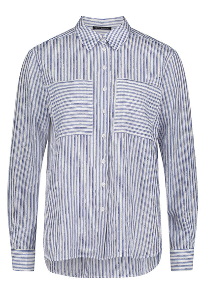 Betty Barclay Striped Metallic Silver Shirt