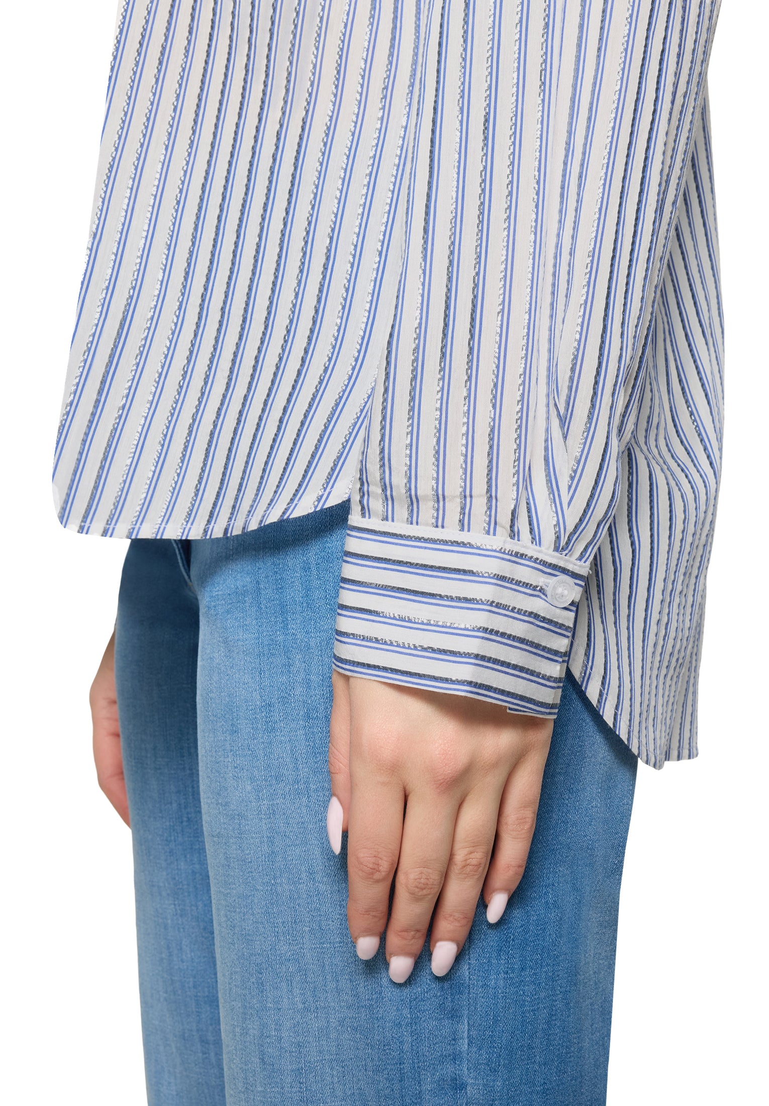 Betty Barclay Striped Metallic Silver Shirt