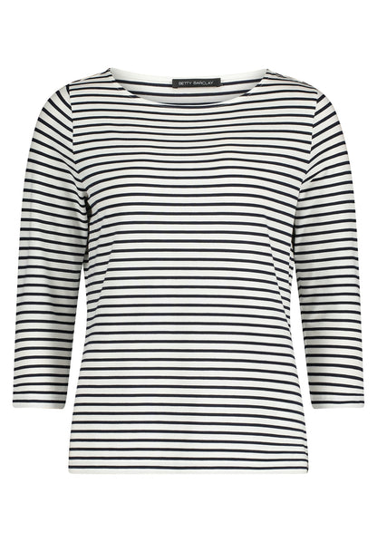 Betty Barclay - Navy Striped Top 3/4 Sleeve