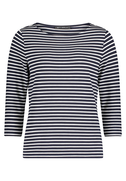 Betty Barclay Navy Striped Top 3/4 Sleeve