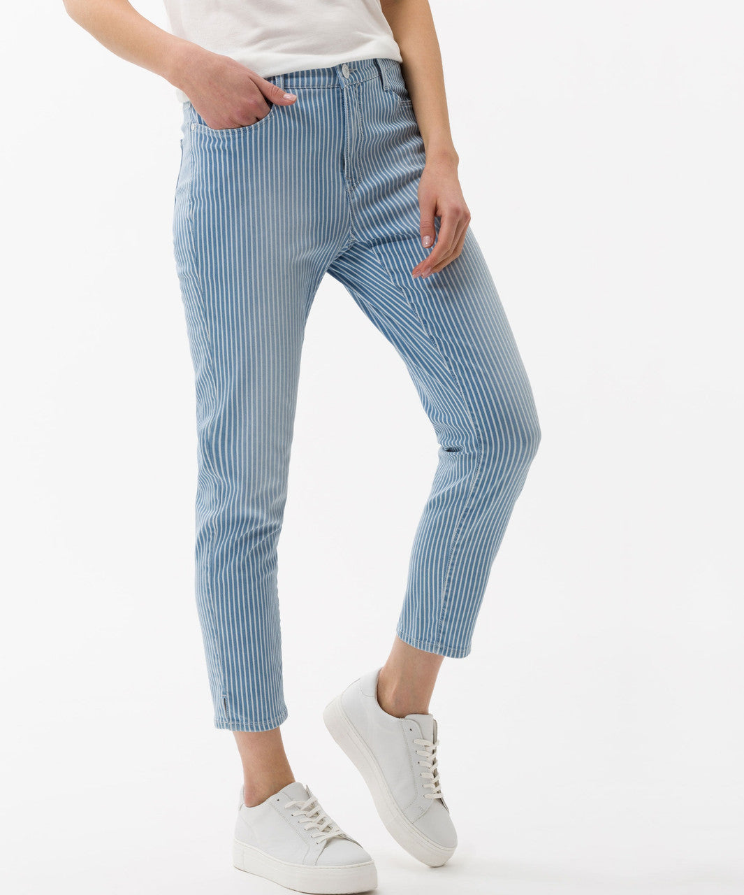 Brax Mary Blue/White Stripe 7/8 Jeans