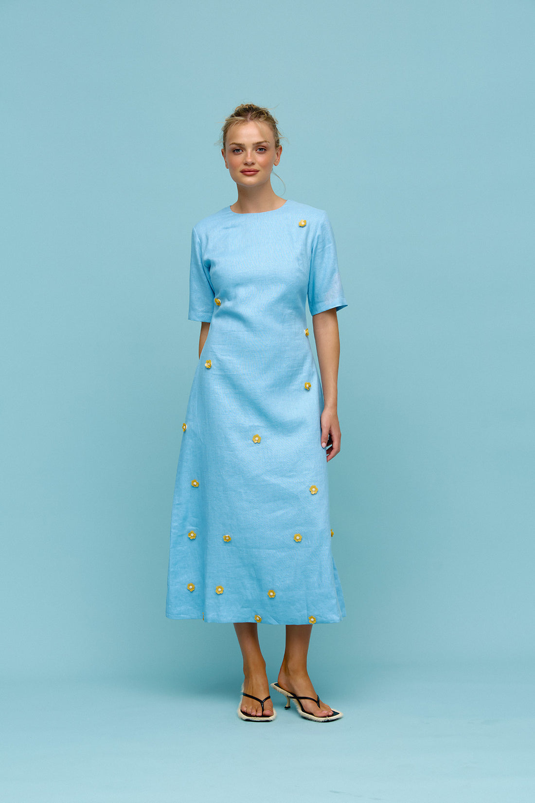 Binny Advantage Blue Embellished Dress