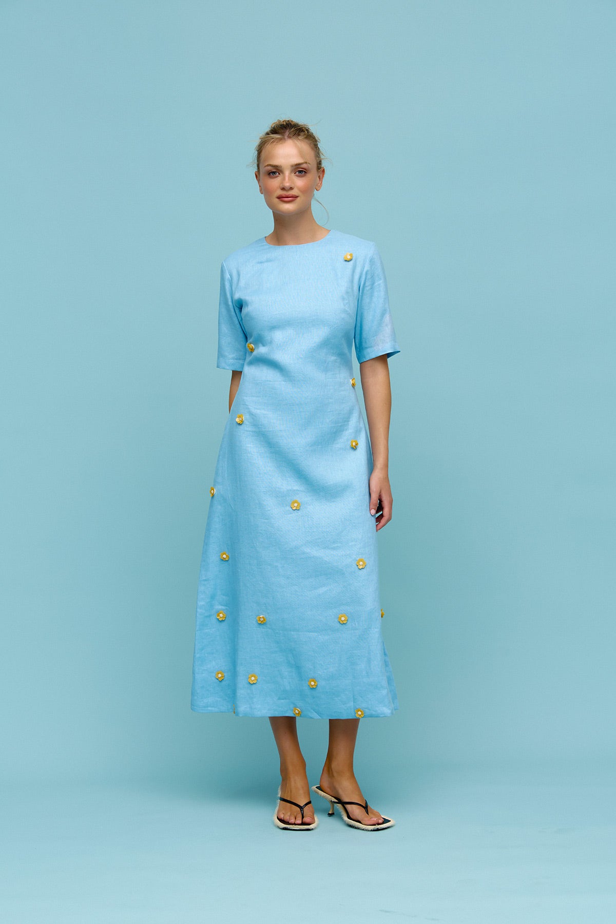 Binny Advantage Blue Embellished Dress
