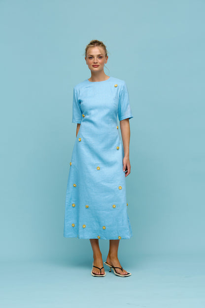 Binny Advantage Blue Embellished Dress