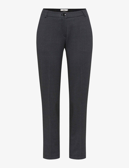 Brax - Maron 7/8 Stretch Grey / Blue Print Pant