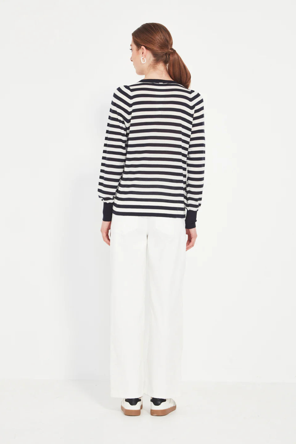 Verge - Bronte Stripe Sweater - Ink and White