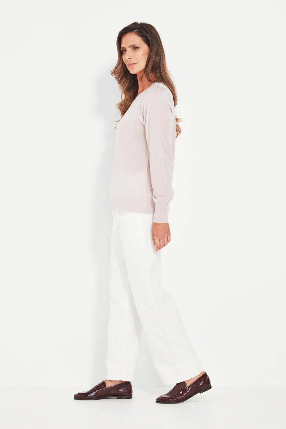 Verge- Bronte Sweater -Rose Quartz