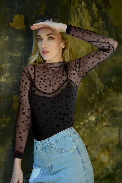 Coop - By Trelise Cooper Black and Gold &quot; Heart to Heart&quot; Top