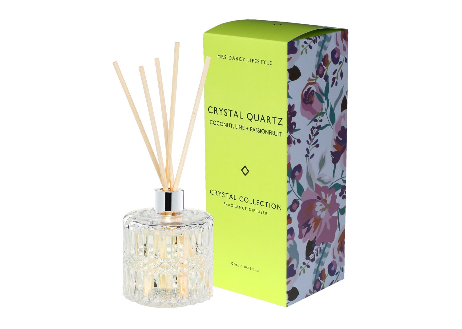 Mrs Darcy Crystal Quartz Diffuser - Coconut, Lime and Passionfruit