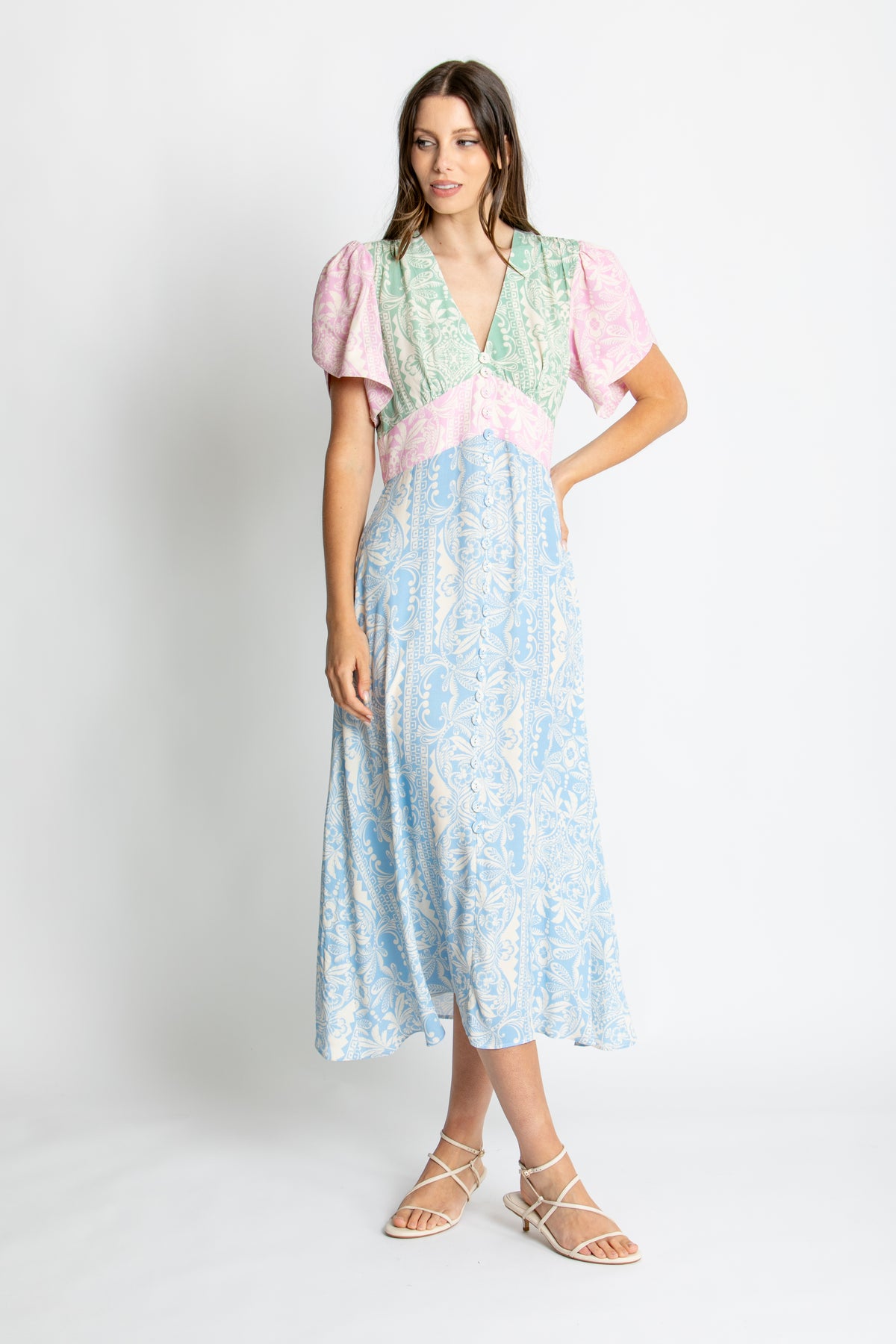Kachel - Grace Print Midi Dress