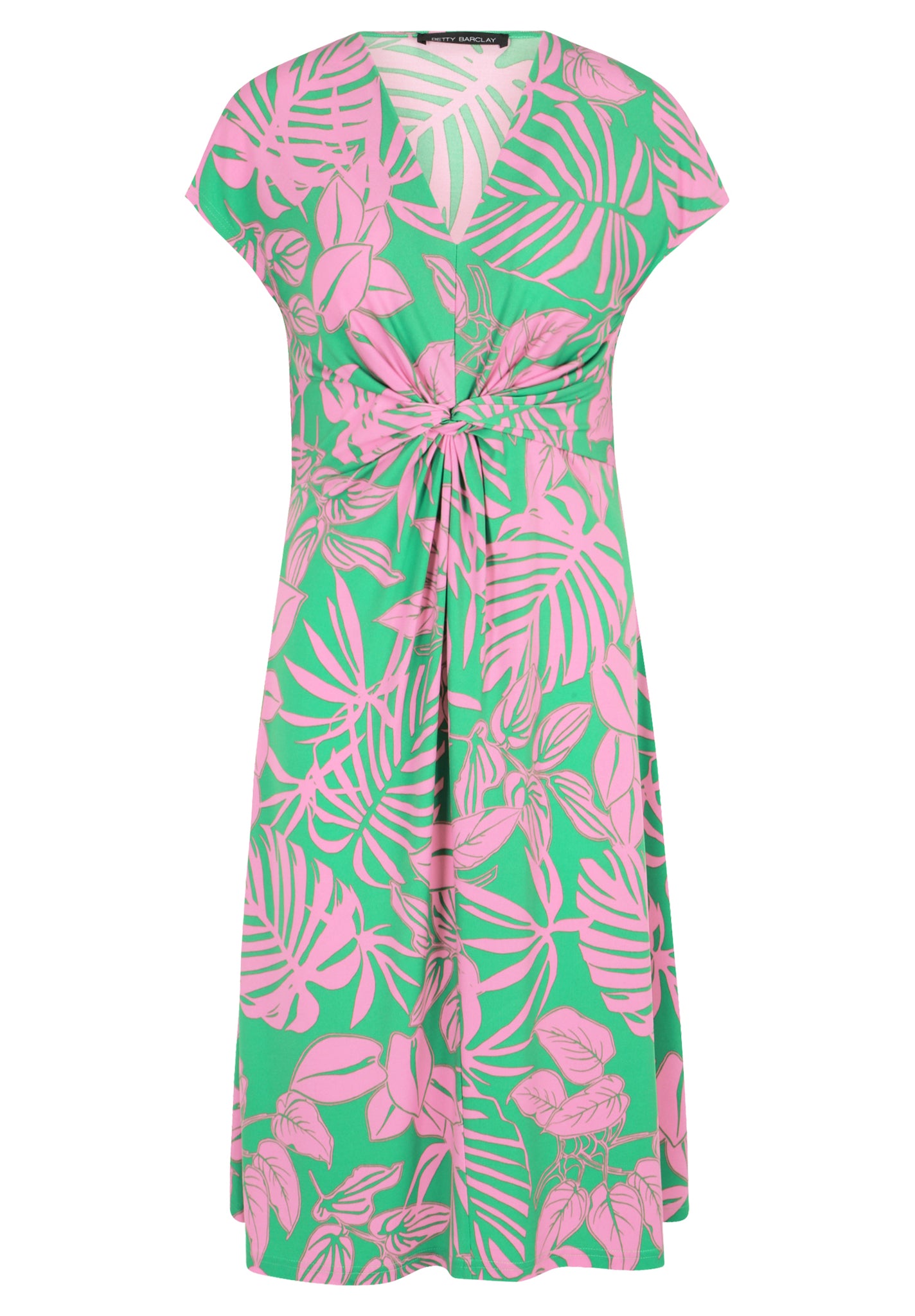 Betty Barclay - Floral Print Green and Pink Midi Dress