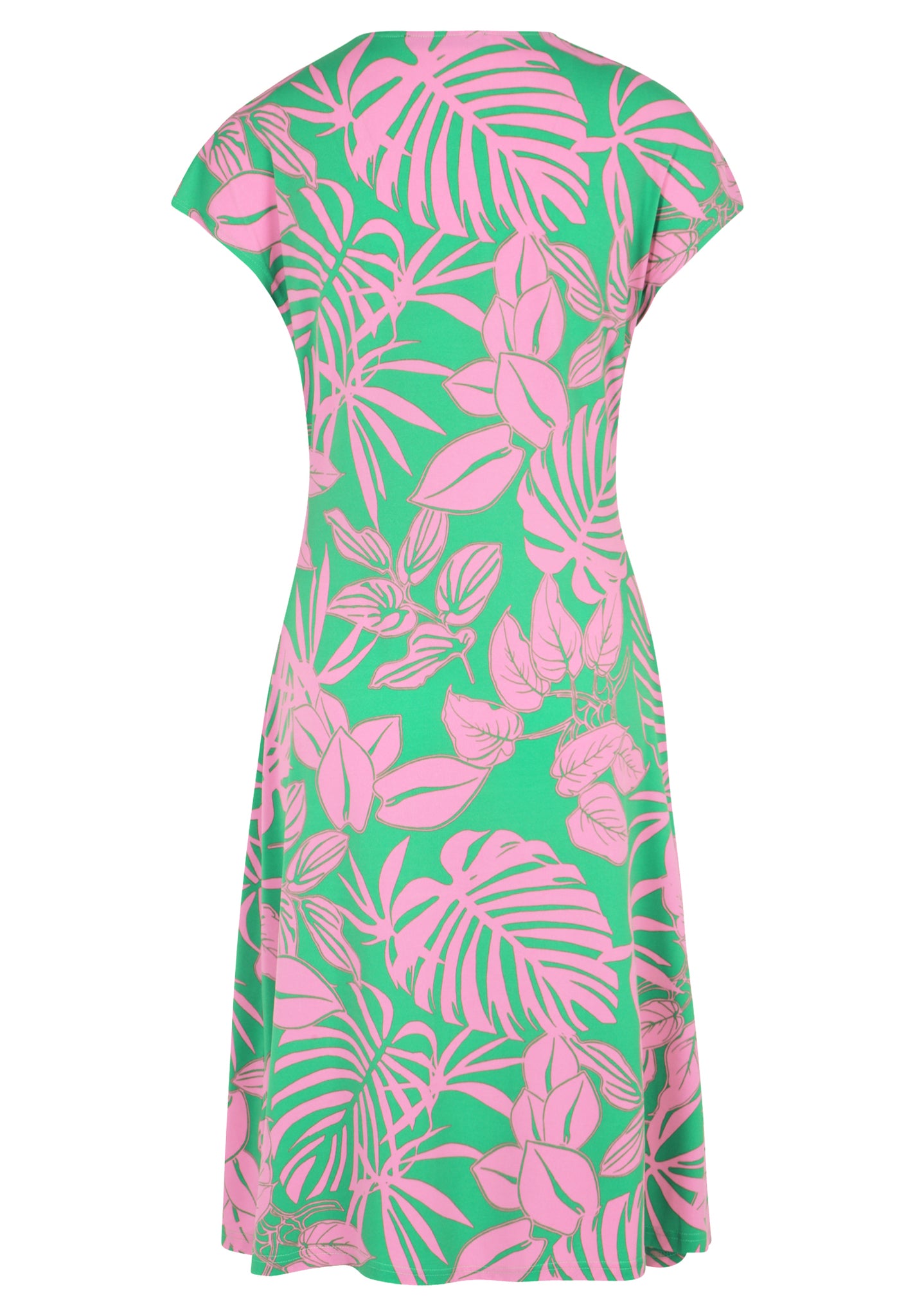 Betty Barclay - Floral Print Green and Pink Midi Dress