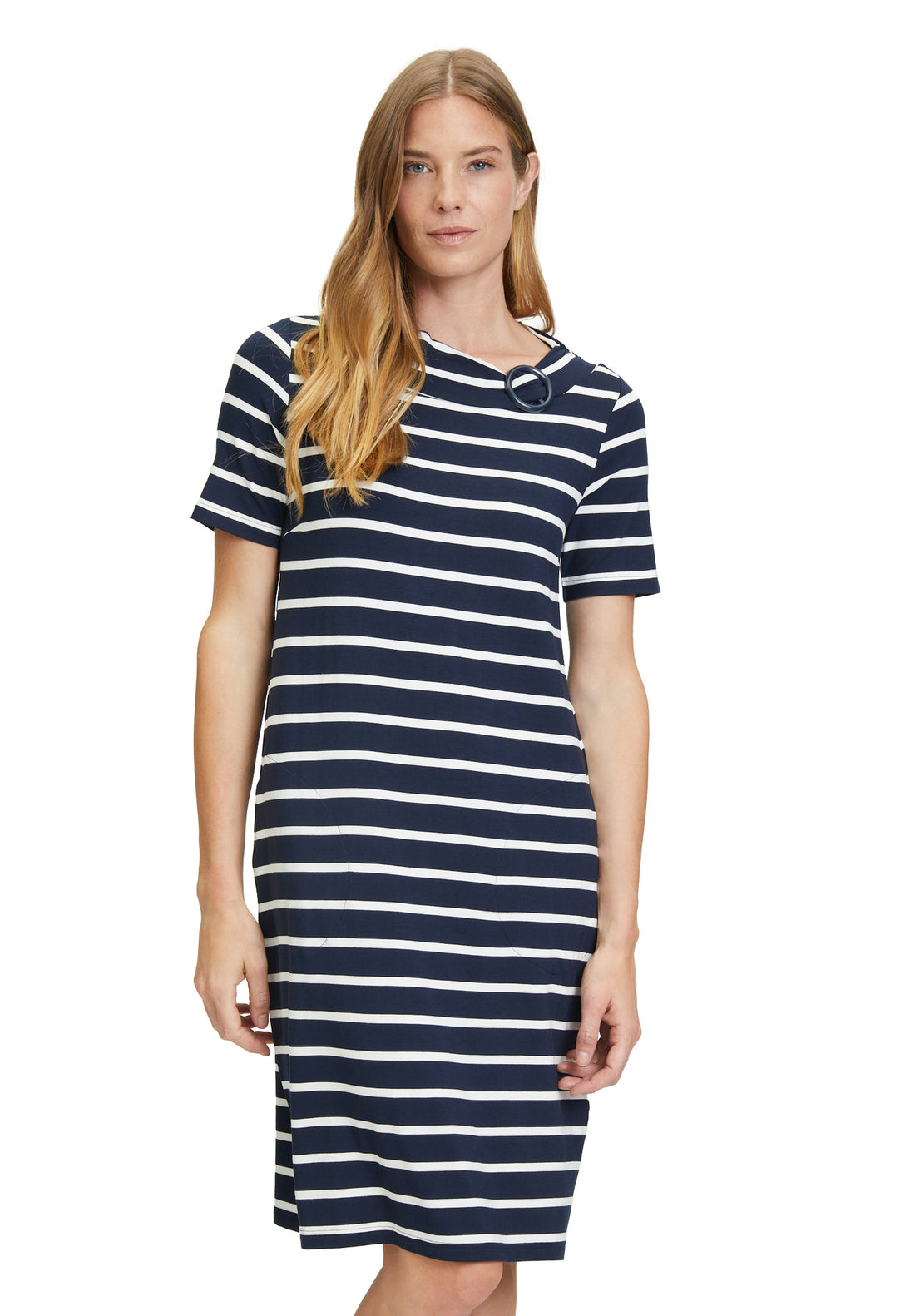 Betty Barclay -Navy and White Striped Dress