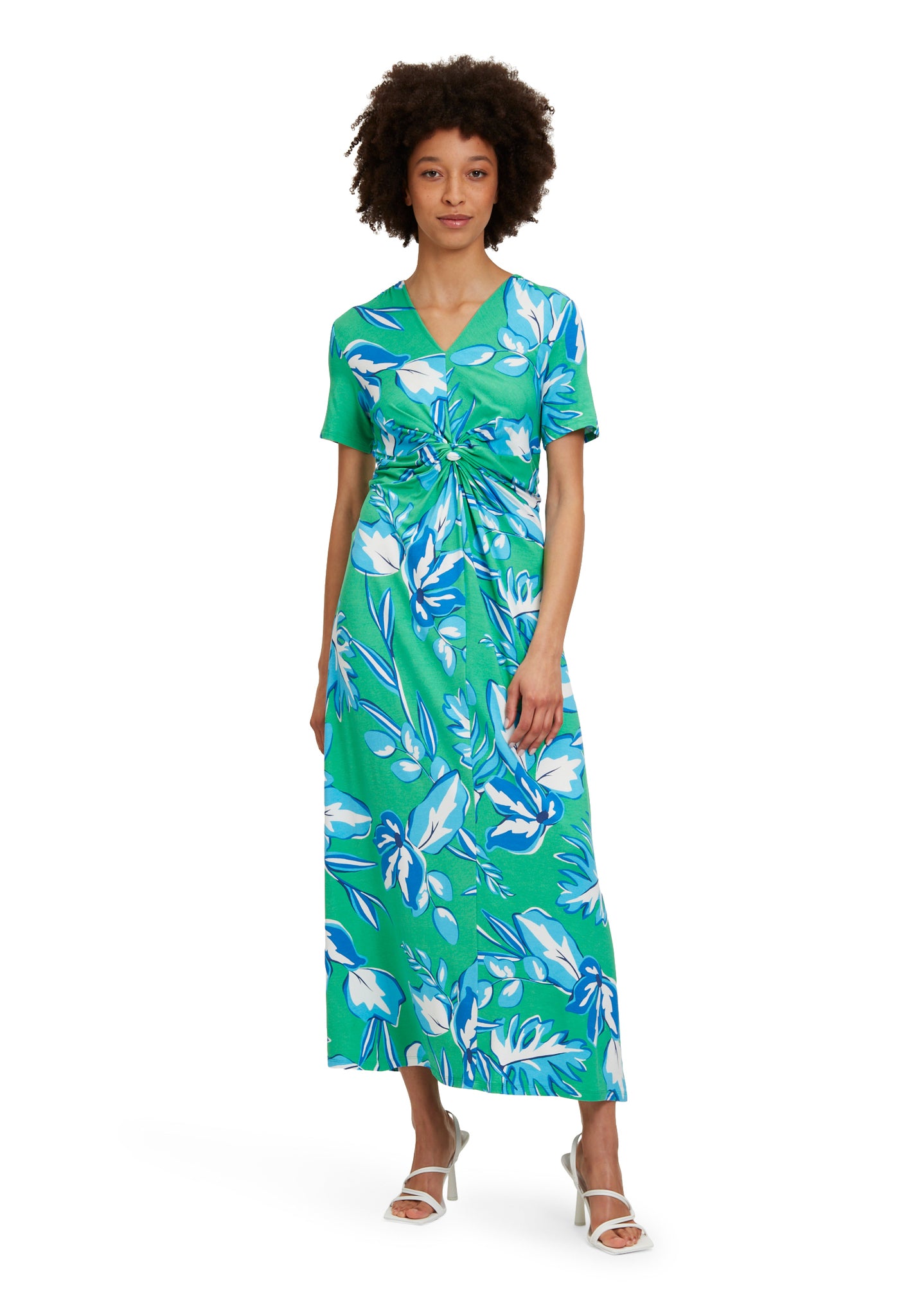 Betty Barclay - Green and Blue Floral Print Maxi Dress