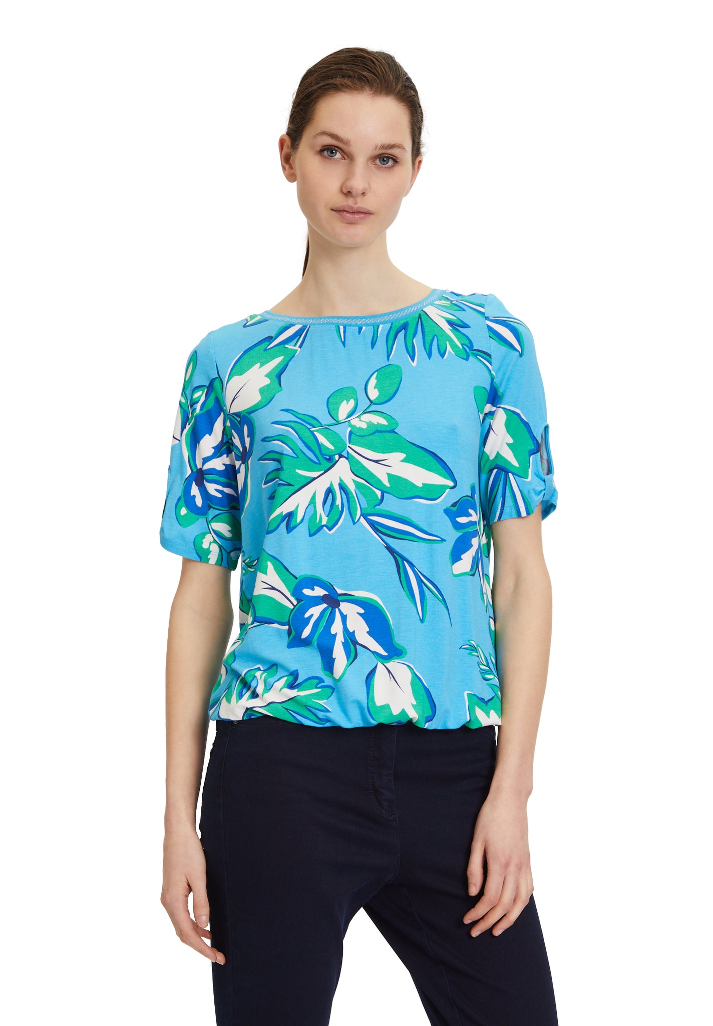 Betty Barclay - Blue and Green Floral Print Tee