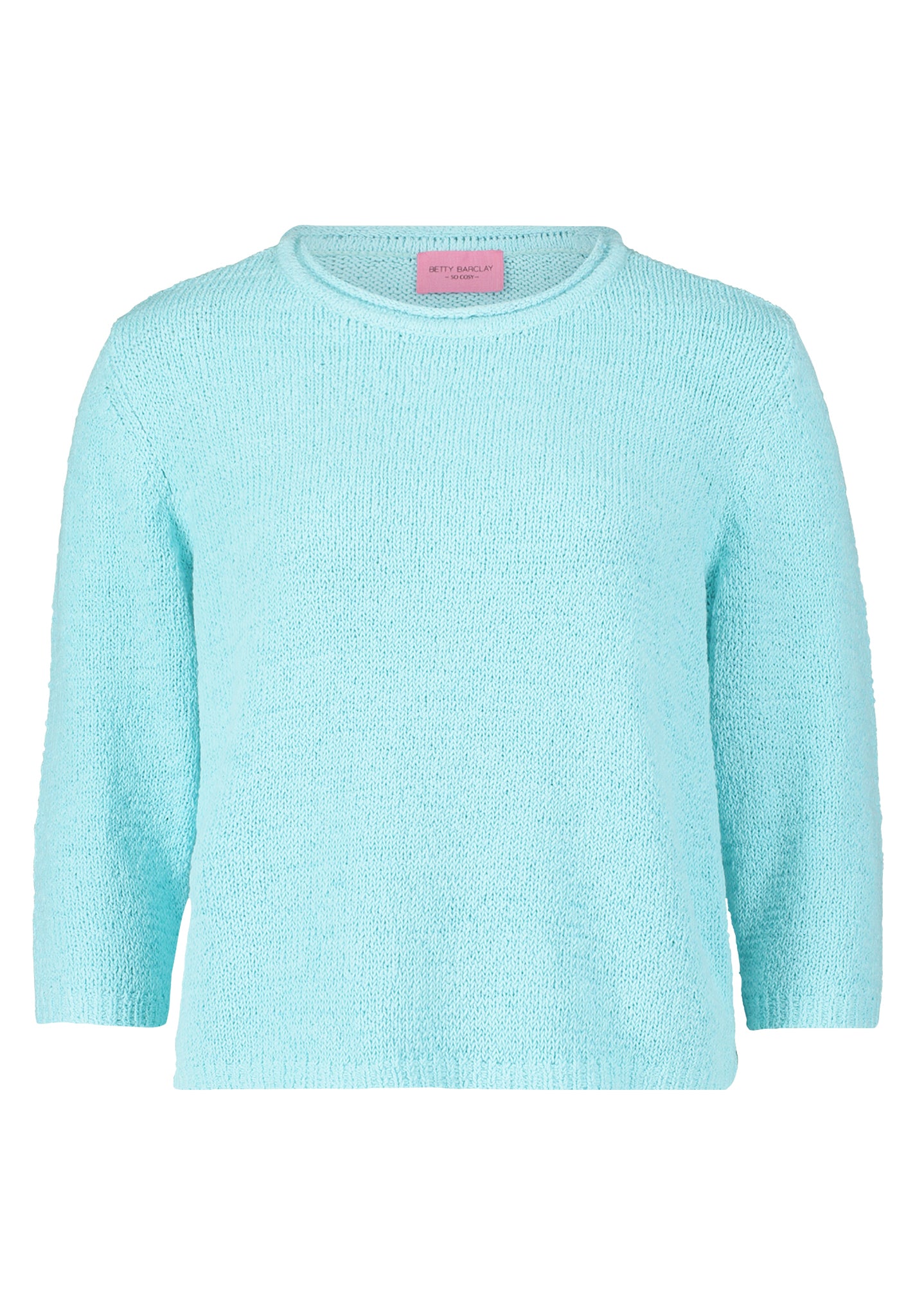 Betty Barclay -  Knit Cropped Sleeve Jumper, Aqua