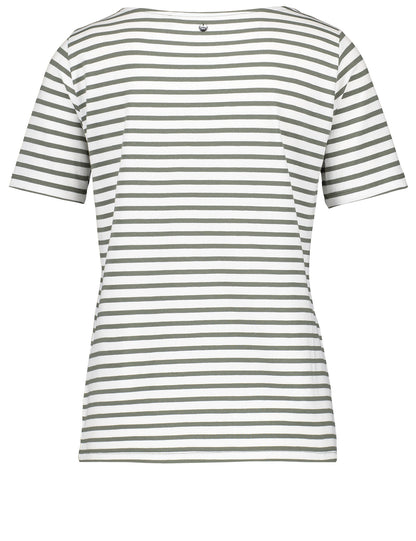 Gerry Weber Olive and White Stripe Tee