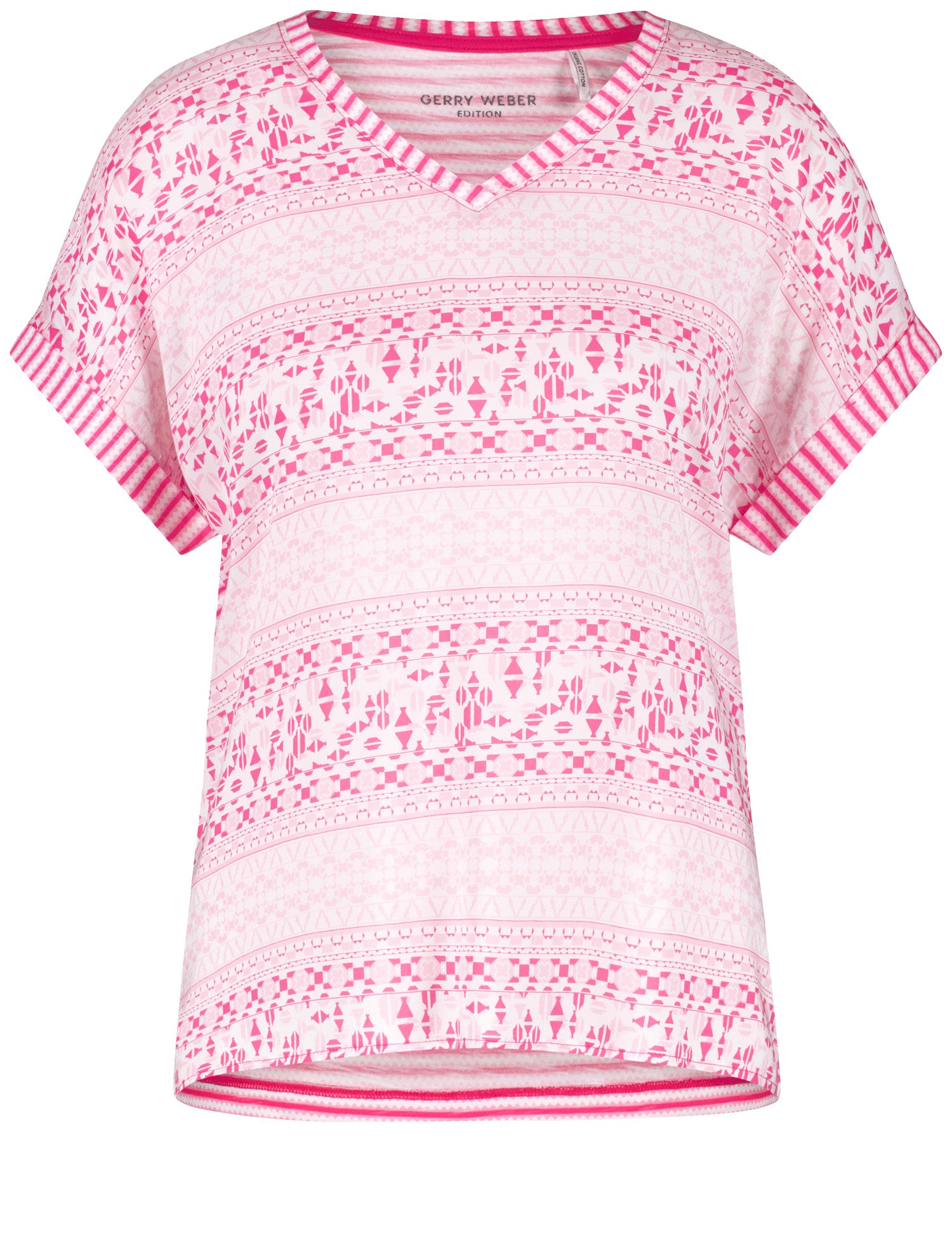 Gerry Weber - Pink and White Diamond Pattern Tee