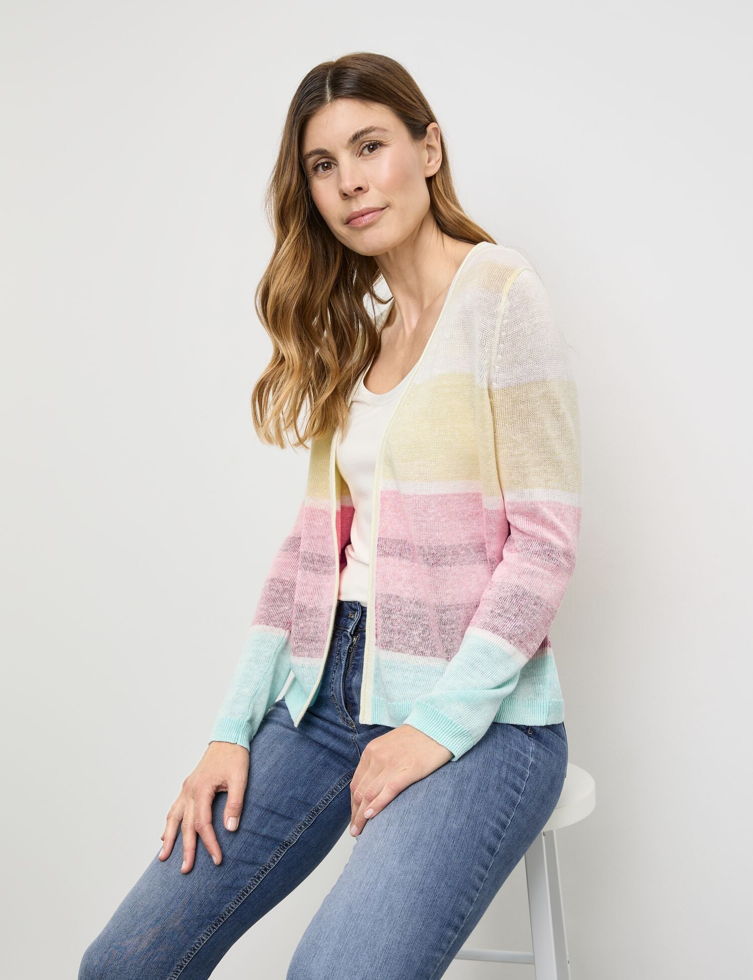 Gerry Weber - Striped Sorbet Mixed Colour Cardigan