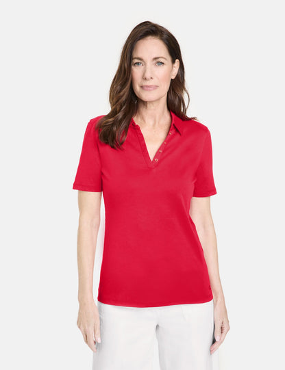 Gerry Weber - Coral Red Pima Cotton Polo