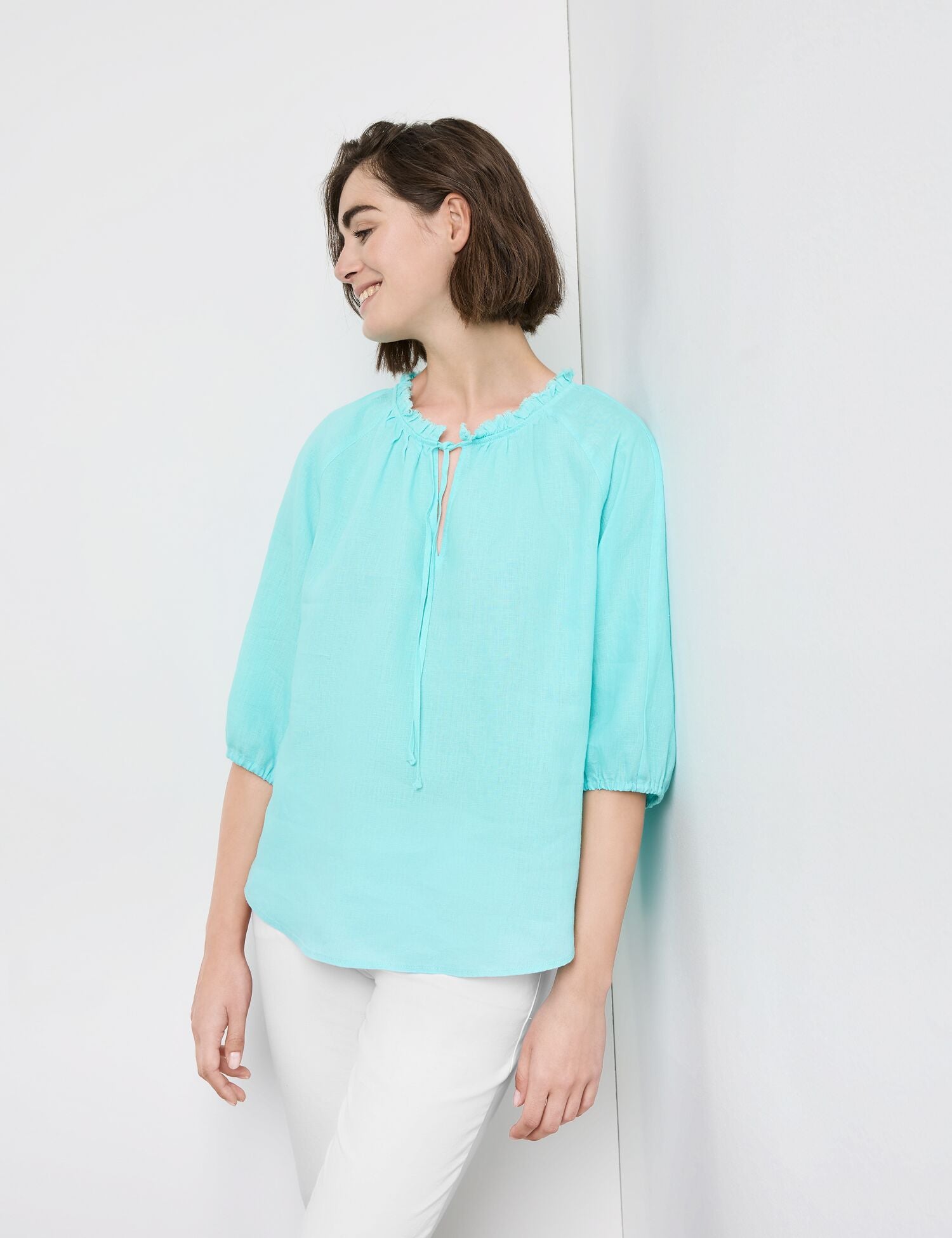 Gerry Weber - Aqua Blue Linen Blouse