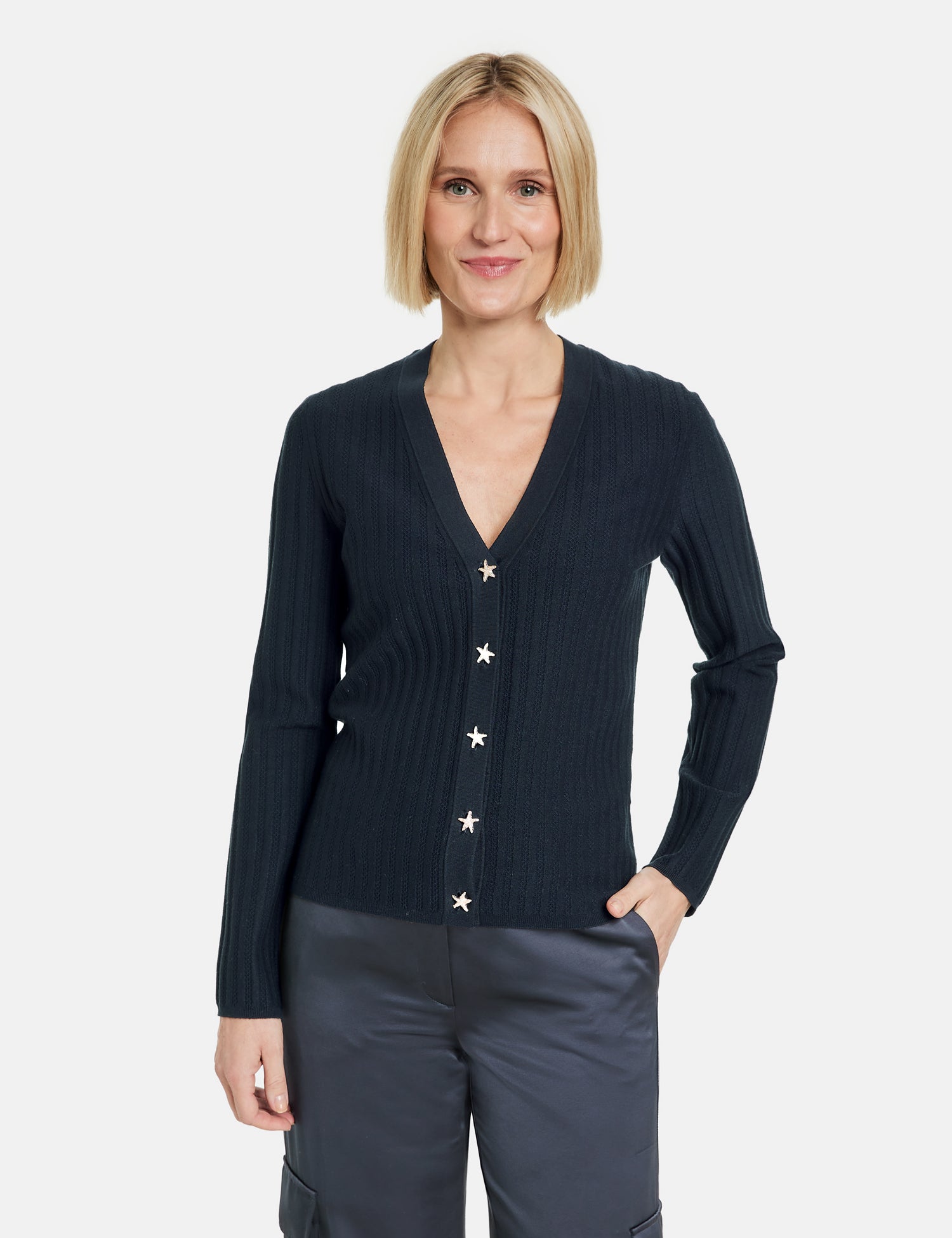 Gerry Weber - French Ink Navy Cardigan with Starfish Buttons