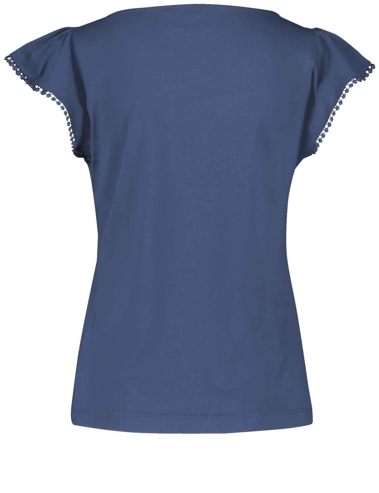 Gerry Weber - Navy Tee Shirt with Sleeve Flounces