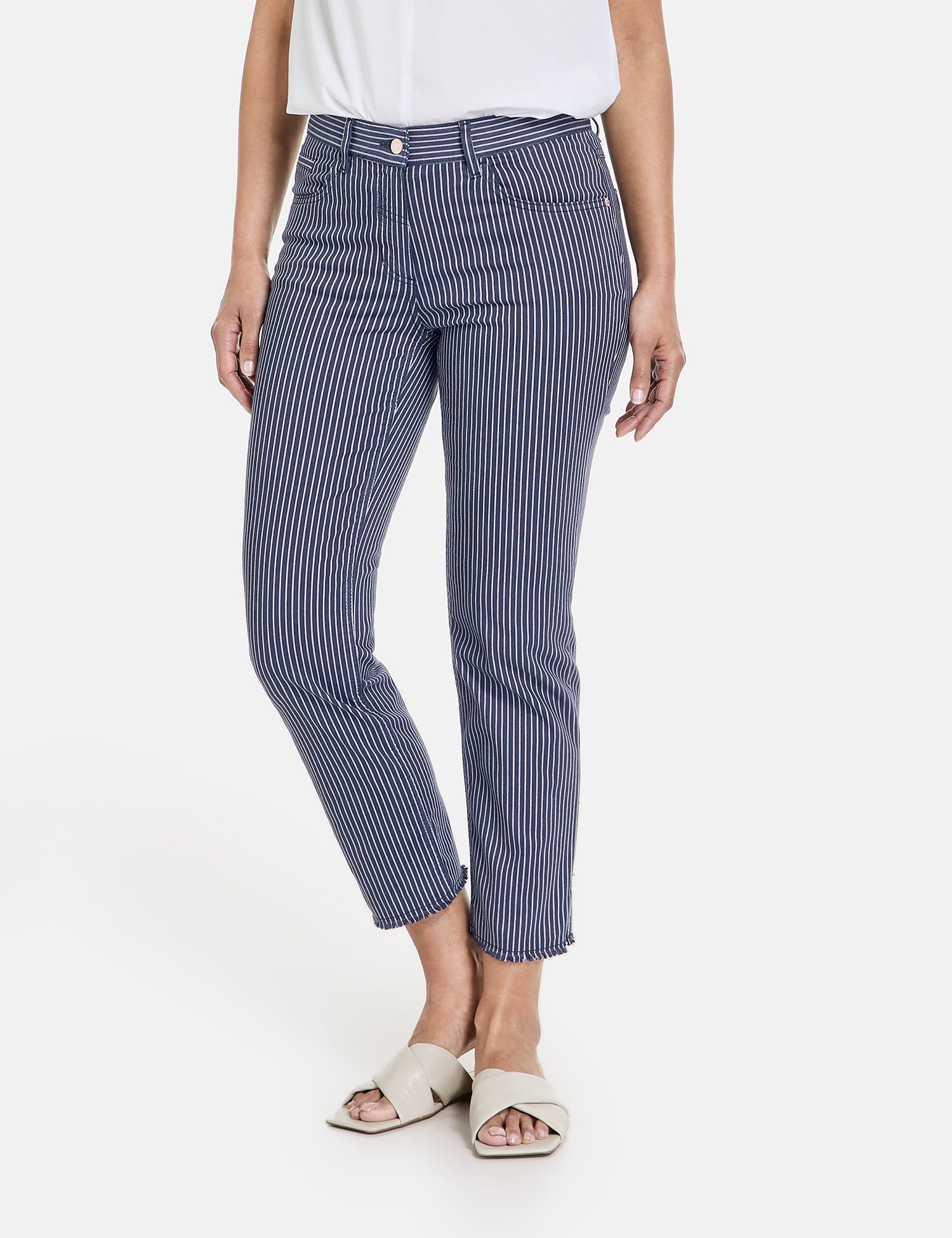 Gerry Weber -Perfect4Ever 7/8 Cropped Pants Navy with White Stripe