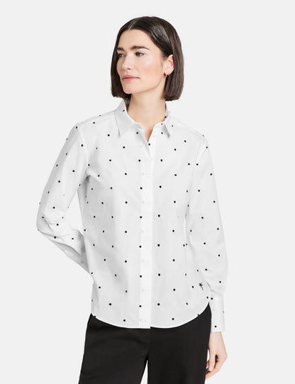 Gerry Weber - Edition White and Black Polka Dot Classic Shirt