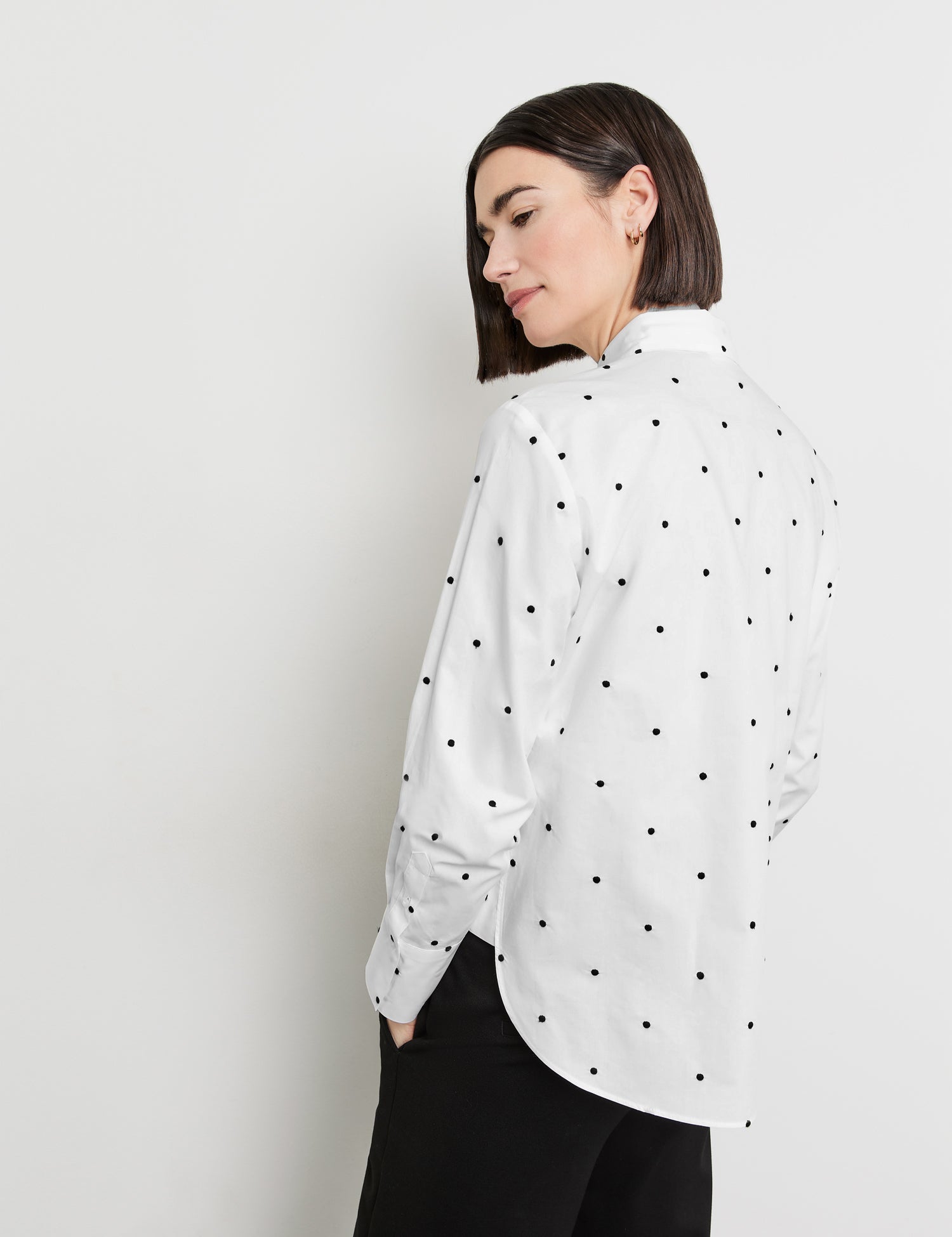 Gerry Weber - Edition White and Black Polka Dot Classic Shirt